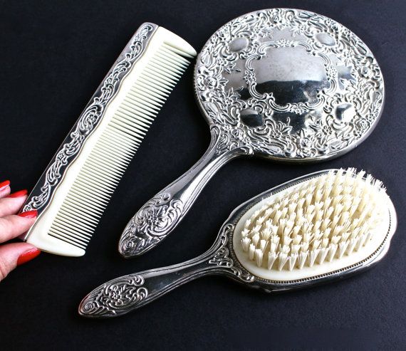 wallpapers Vintage Hand Mirror Brush And Comb Set amazon com vintage comb brush mirror