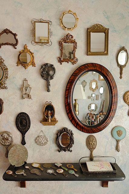 photo Vintage Hand Mirror Wall Decor 10 upcycled decor ideas for blank walls